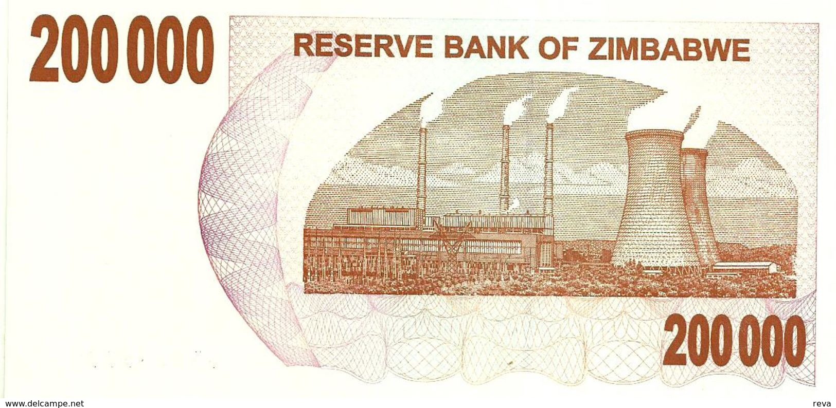 ZIMBABWE $200.000 BEARER CHEQUE BROWN FACTORY BACK DATED 01-07-2007-ED30-06-2008 UNC P? READ DESCRIPTION !! - Zimbabwe