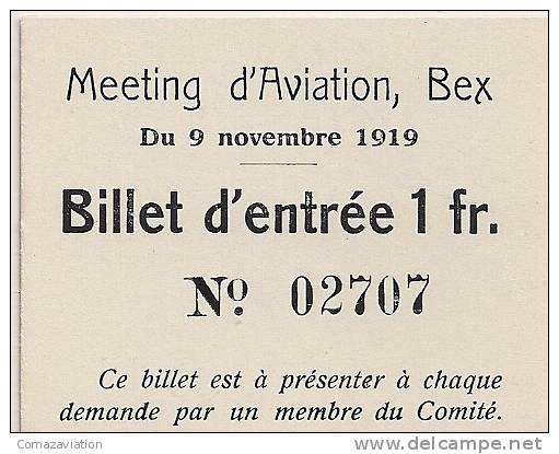 Meeting D'aviation De Bex - 1919 - Aviation - Aviateur - Autres & Non Classés