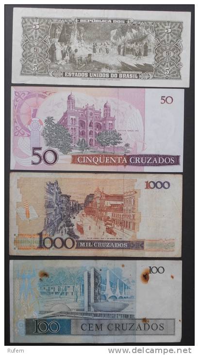 BRAZIL        4 BANK NOTES   -    (2316) - Lots & Kiloware - Banknotes