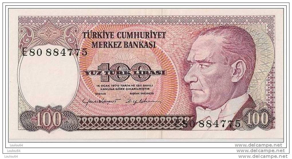 100 Lirasi 1970 - N° E80 884775 - Turquie - (Superbe, Non Circulé) - Turquie