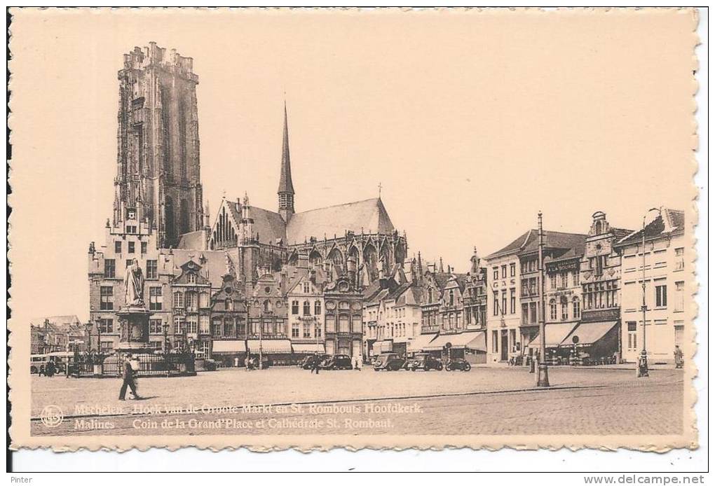 BELGIQUE - MALINES - Coin De La Grand'Place Et Cathédrale St Rombaut - Mechelen