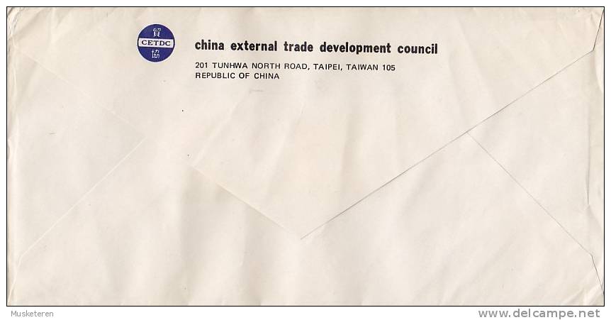 Taiwan Airmail Par Avion CHINA EXTERNAL TRADE DEVELOPMENT COUNCIL, TAIPEI 1976 Meter Cover Printed Matter 2 Scans - Lettres & Documents