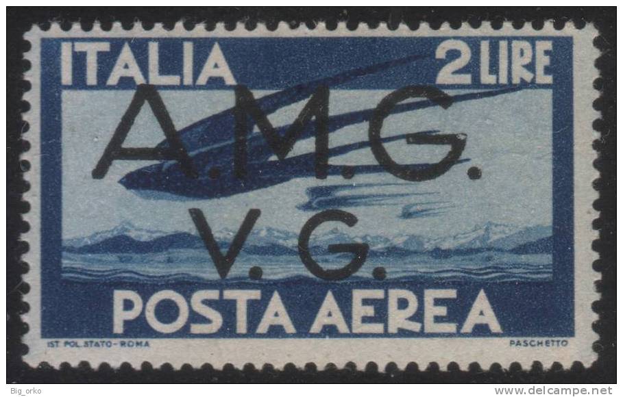 Venezia Giulia - Amministrazione Anglo-Americana - Posta Aerea / "Democratica" - Lire 2 Azzurro Scuro - 1947 - Nuovi
