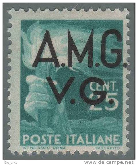 Venezia Giulia - Amministrazione Anglo-Americana - 25 C. (soprastampa Spostata A Destra) Serie Democratica - 1945/47 - Nuovi