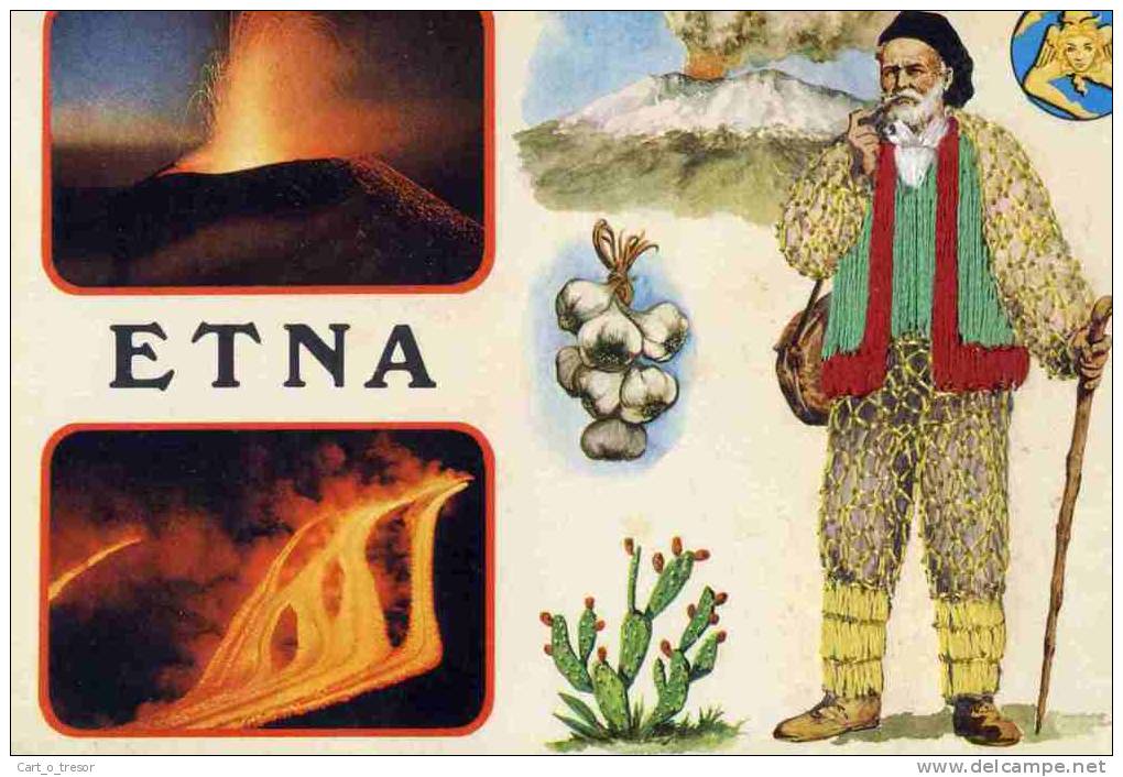 CPM ITALIE COSTUMI DELLA SICILIA. VOLVAN ETNA. BRODEE - Altri & Non Classificati