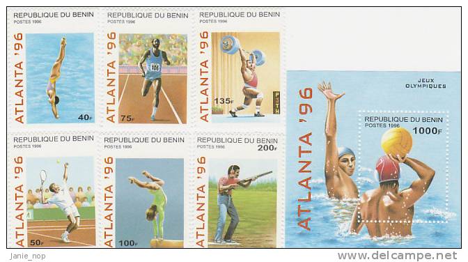 Benin-1996 Atlanta Olympics Set + Souvenir Sheet  MNH - Estate 1996: Atlanta