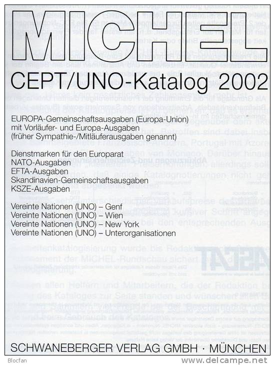 Michel Katalog CEPT+ UNO 2002 Europa-Motiv Antiquarisch 20€ Europarat EFTA Skandinavien- Sympathie- Mitläufer- NATO KSZE - Sapere