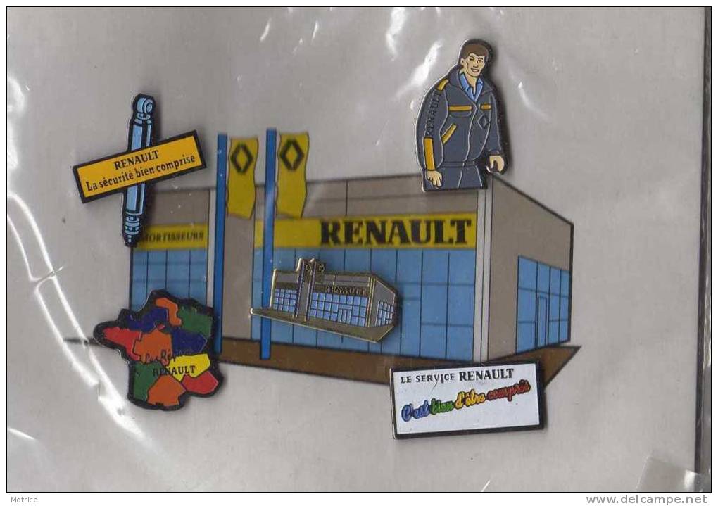 LOT DE  5 PIN'S  Garage Renault. - Renault