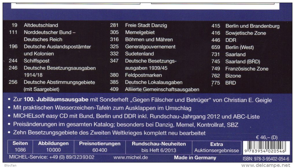 MICHEL Deutschland Briefmarken, Sonderkatalog+DVD 2014 neu 52€ Baden Bayern Hamburg Reich Danzig Saar SBZ DDR Berlin BRD