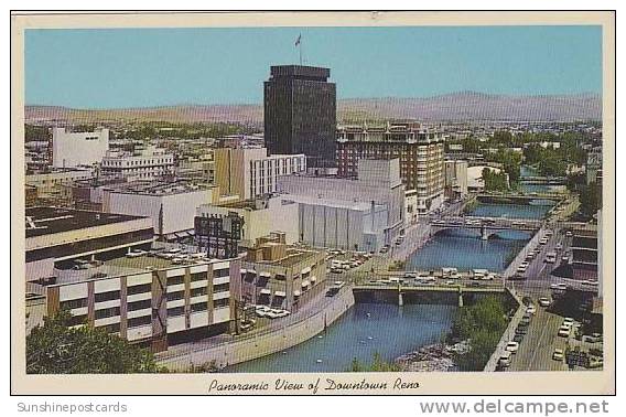 Nevada Reno Panoramic View Of Downtown Reno - Reno