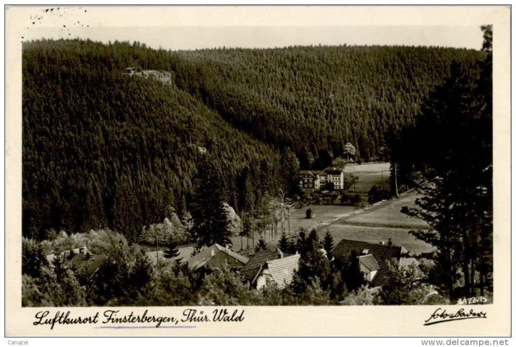 AK Finsterbergen, Blick Vom Hüllrodt Zum Hainfelsen Und Ins Leinetal, Gel, 1955 - Friedrichroda