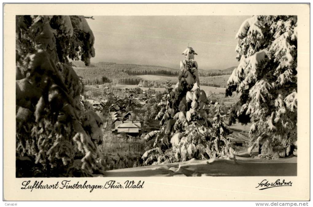 AK Finsterbergen, Blick Vom Hainfelsen Mit Dem Spießberg, Ung, 1956 - Friedrichroda