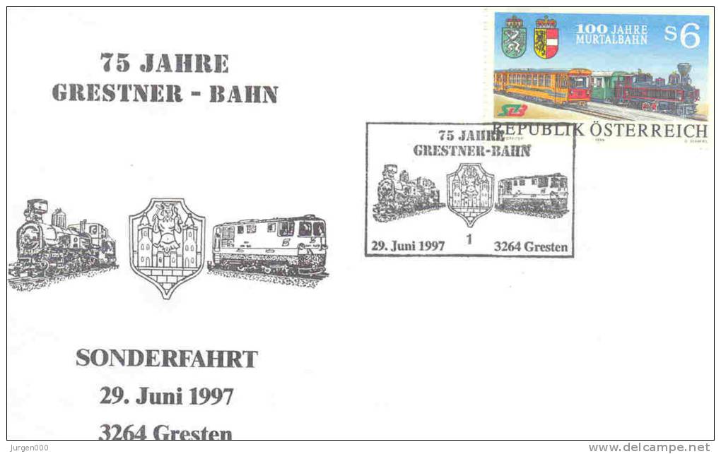 Rep. Osterreich - 75 Jahre Grestner   Bahn - Sonderfahrt  Gresten 29/6/1997  (RM0893) - Trains