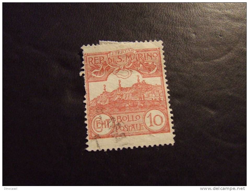 SAN MARINO 1903 VEDUTE 10 C USATO - Used Stamps