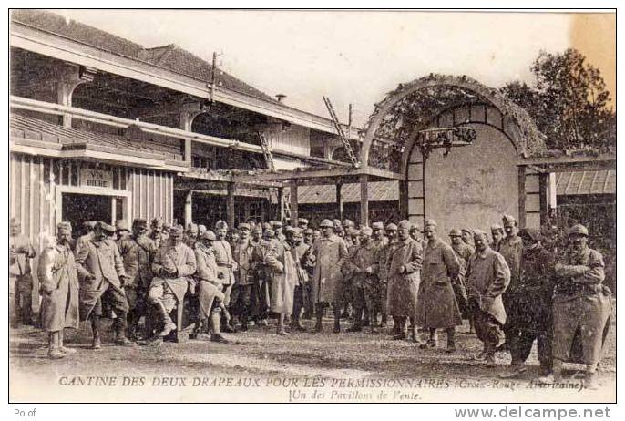 Cantine Des Deux Drapeaux Pour Les Permissionnaires (Croix Rouge Américaine)  (56338) - Casernes