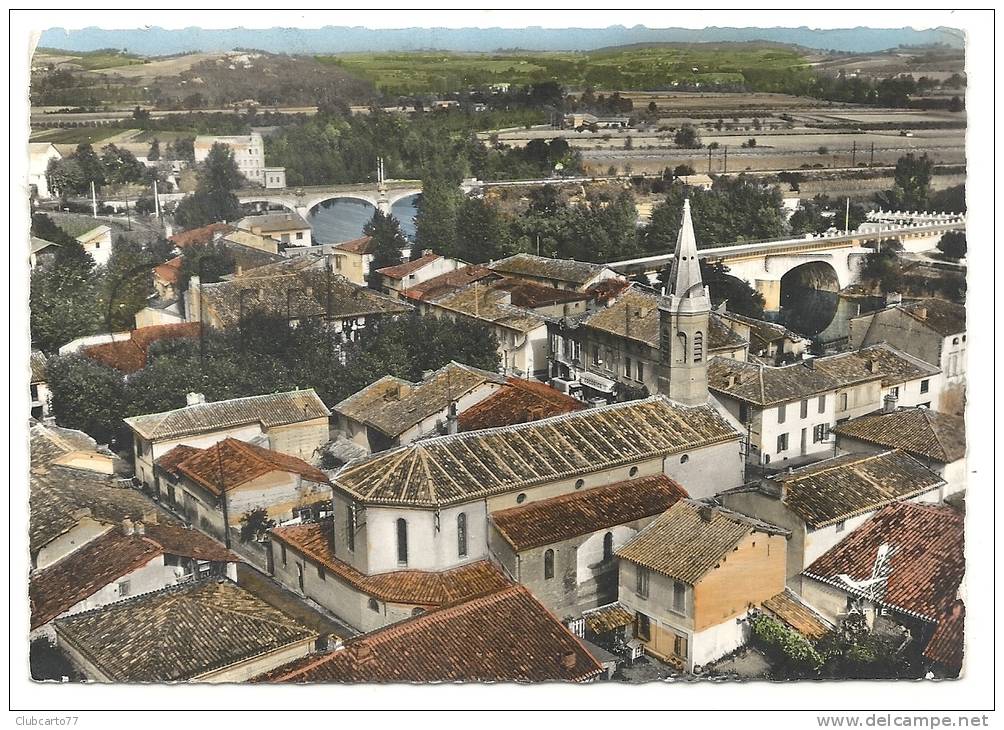 Albias (82) : Vue Aérienne Générale Au Niveau Du Quartier De L'église En 1960. - Albias