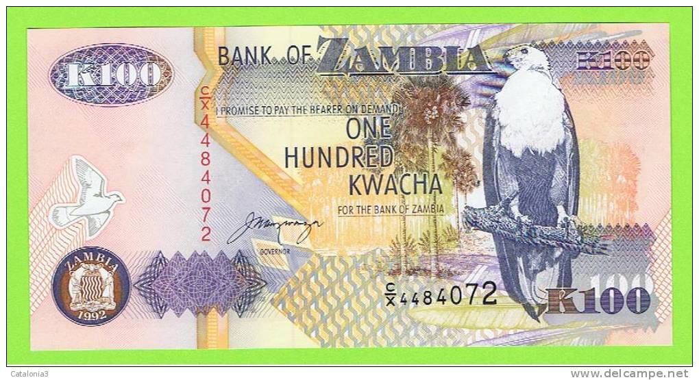 ZAMBIA -  100  Kwacha  1992 SC  P-38 - Zambia