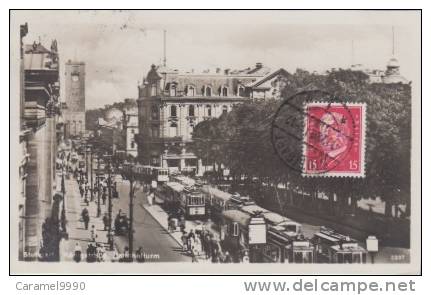 Stuttgart       Bahnhofturm      Tram Tramstel       Scan 4413 - Stuttgart