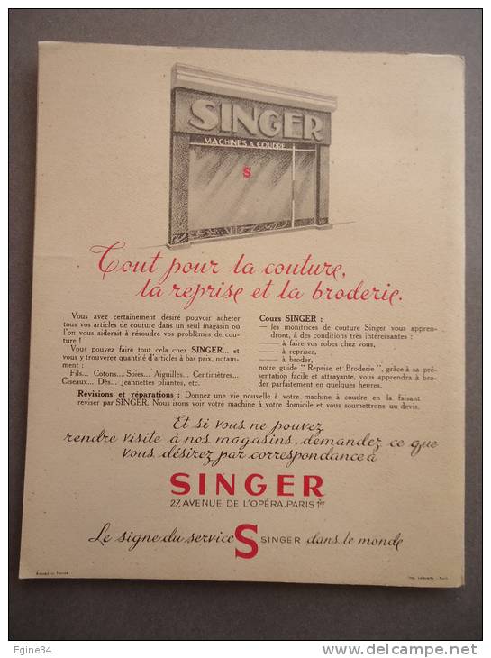 SINGER - La Couture Chez Soi - Couverture Signée BOB - Avec Une Carte De Mesures - Fashion