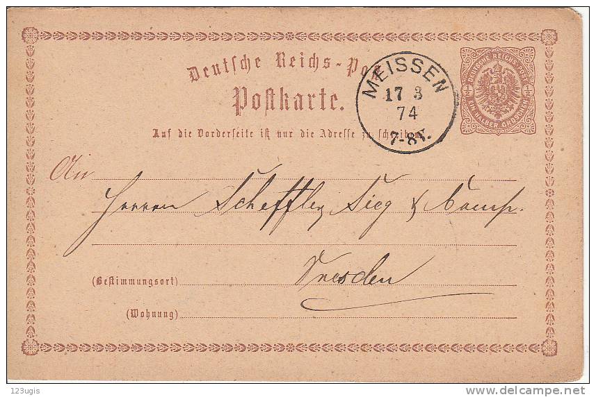 Deutsches Reich 1873 Mi P1 Gelaufen [A] @ - Sonstige & Ohne Zuordnung