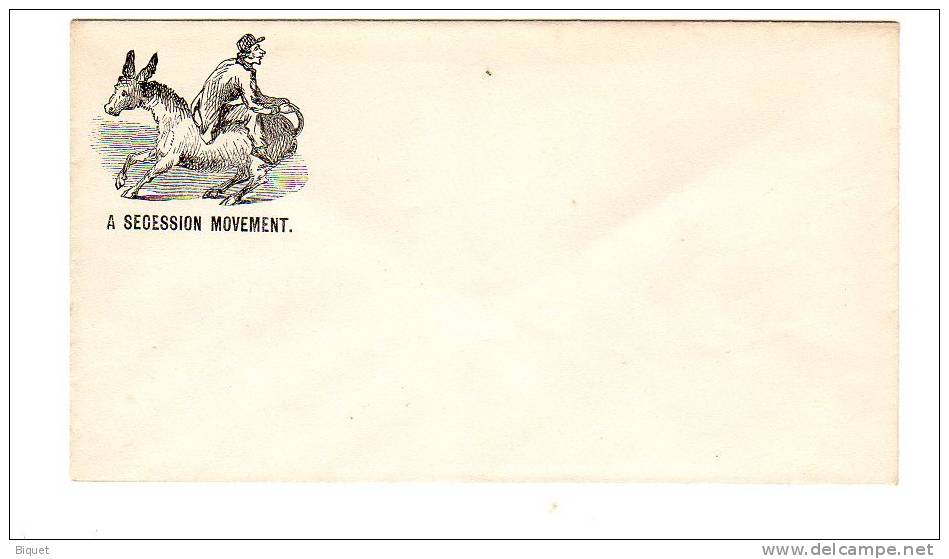 Rare Enveloppe Patriotique Américaine Illustrée D´un âne... - Donkeys