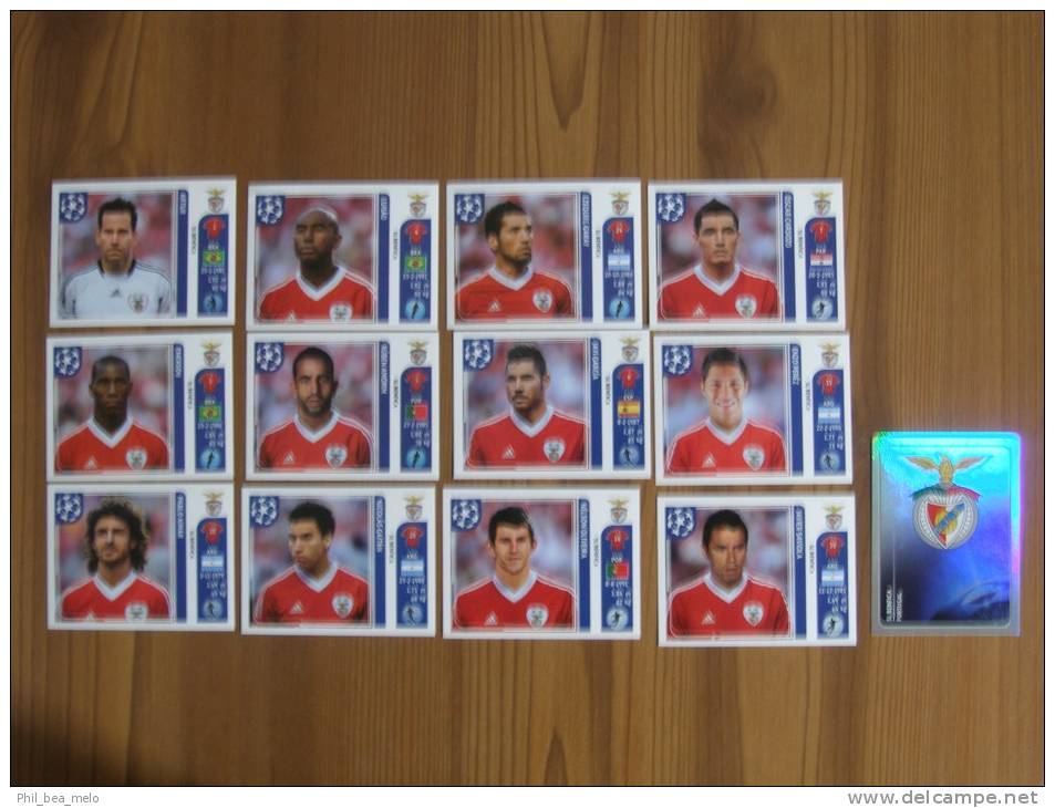 FOOT STICKER FRANCE PANINI UEFA CHAMPIONS LEAGUE 2011/12 - N°158 à 162-164-166-168 à 170-172 à 174 - BENFICA SL - 13 STI - Edition Française