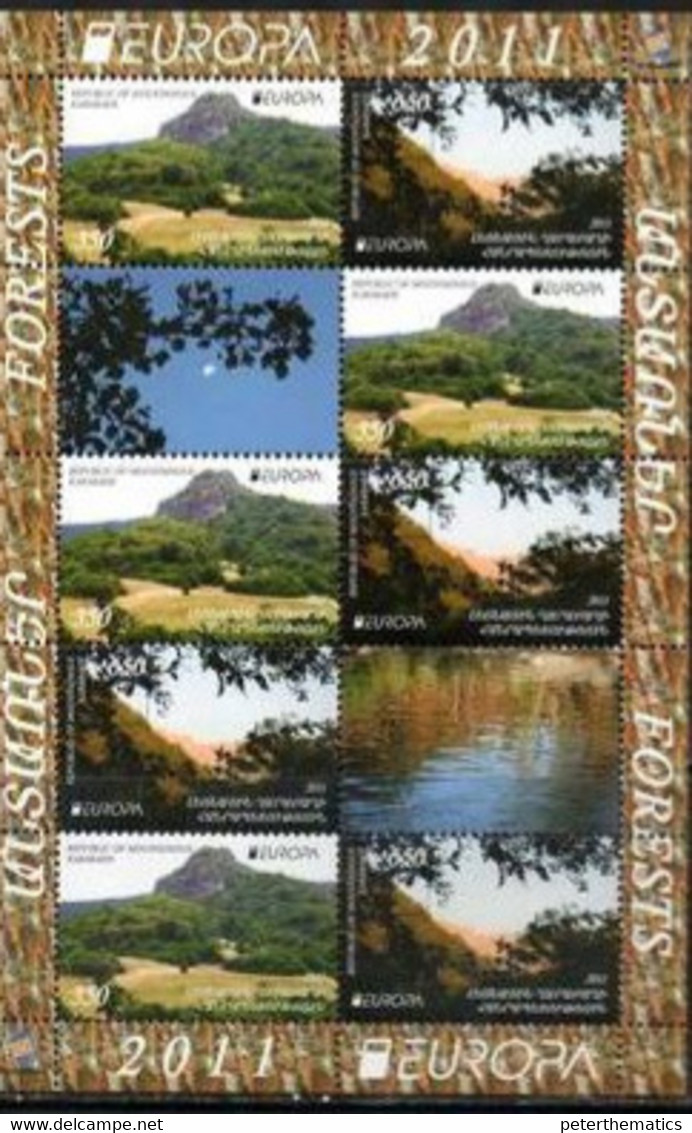 KARABAKH,2011, EUROPA, FORESTS, MOUNTAINS, TREES, SHEETLET OF 4 SETS, MNH, NICE - Sonstige & Ohne Zuordnung