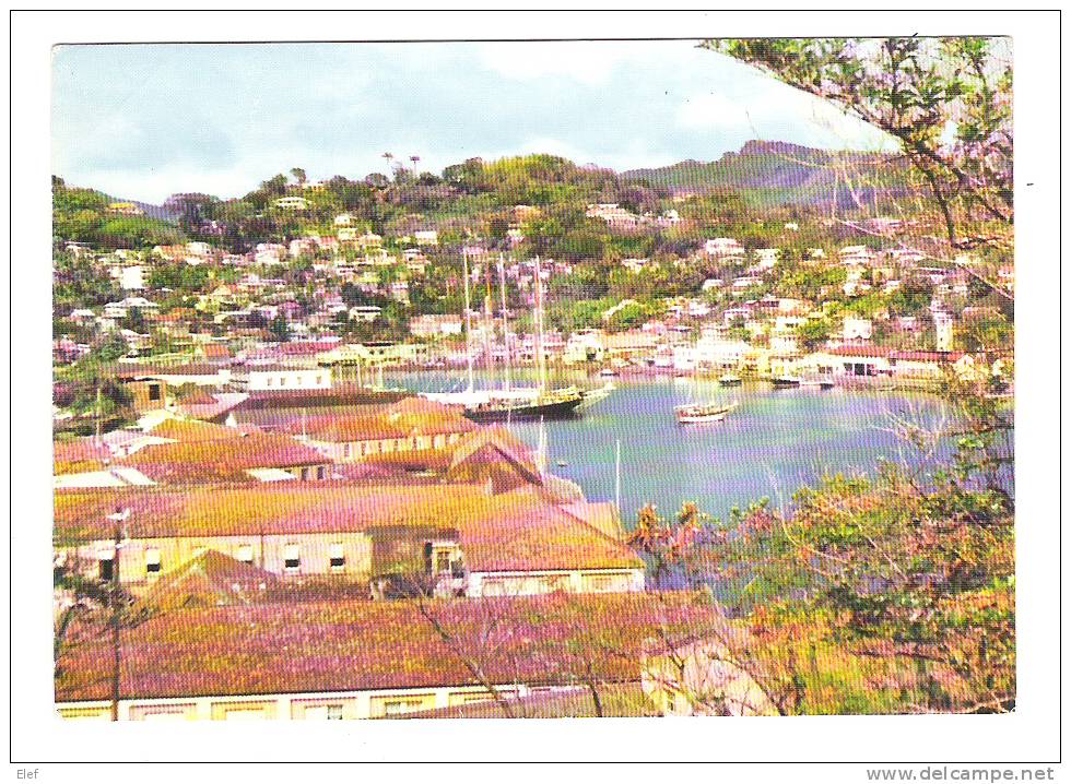 Fort George Overlooks The Inner Harbour And Town Of St George 's, GRENADA, West Indies; Ship / Voilier; Années 60, TB - Grenada