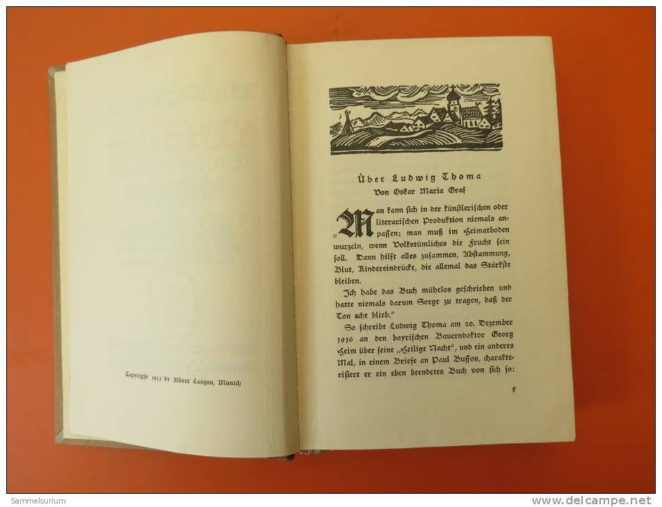 Ludwig Thoma "Der Wittiber" Ein Bauernroman, Von 1911 - Autores Alemanes