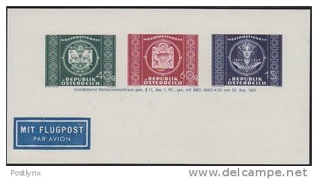 AUSTRIA 1949 UNIVERSAL POSTAL UNION COMBI Sheetlet  [non  Dentelé,Geschnitten,no Dentado,non Dentellato,ogetande] - Variétés & Curiosités