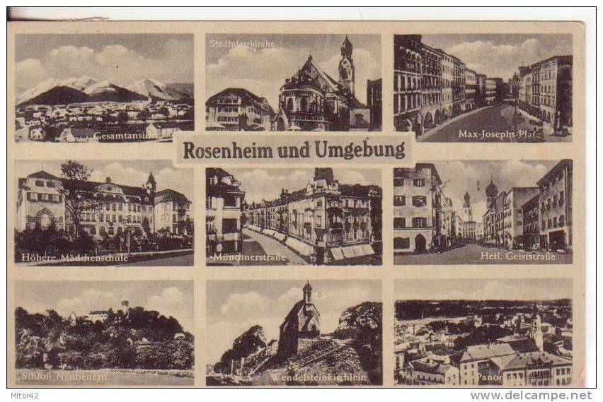 63-Rosenheim-Bayern-Germania-Deutschland-Germany-Hitler-Saluti-Souvenir-Groeten-Greetings-Grüße Aus-Francoboll Hitler - Rosenheim
