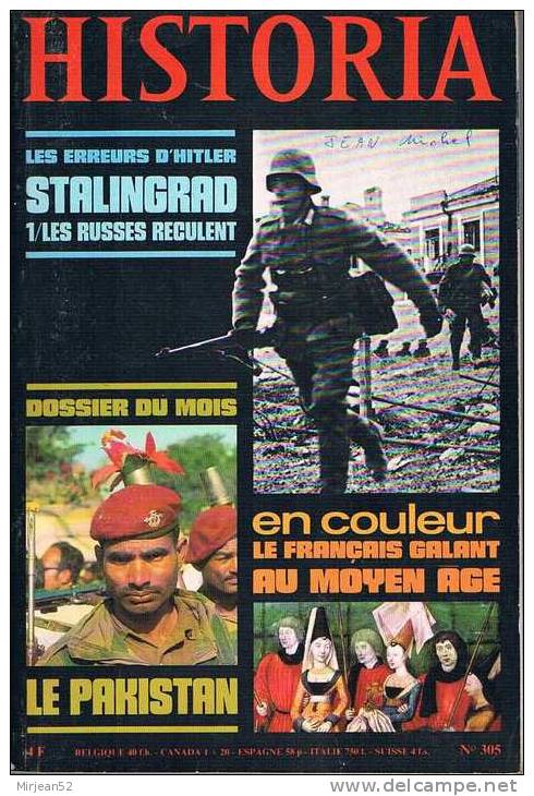 Historia - N°305 - Avril 1972 - Stalingrad Moyen Age Pakistan Malibran Socialisme Athènes - Histoire