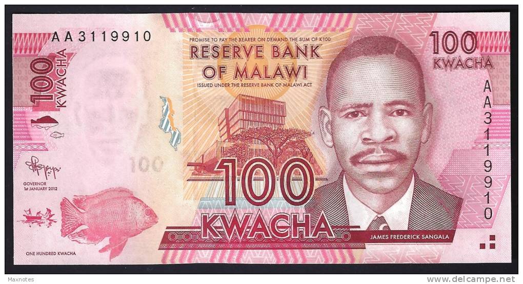 MALAWI  : Banconota 100 Kwacha - 2012 - FDS - Malawi