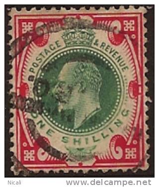 GB 1902 1/- Green And Red KE VII SG 259 U RV2063 - Ohne Zuordnung