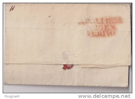 ITALIE:NAPOLI.1856:lettre Envoyée Avec Cachet FRANCA.MESA 41856.11 CENN°+ Texte En Italien. - Naples