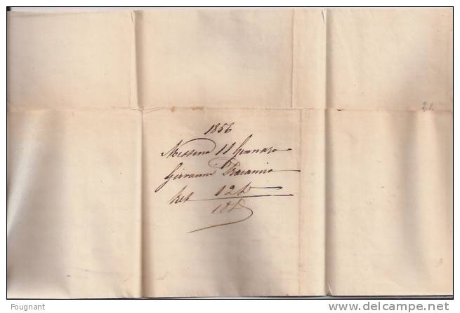 ITALIE:NAPOLI.1856:lettre Envoyée Avec Cachet FRANCA.MESA 41856.11 CENN°+ Texte En Italien. - Naples