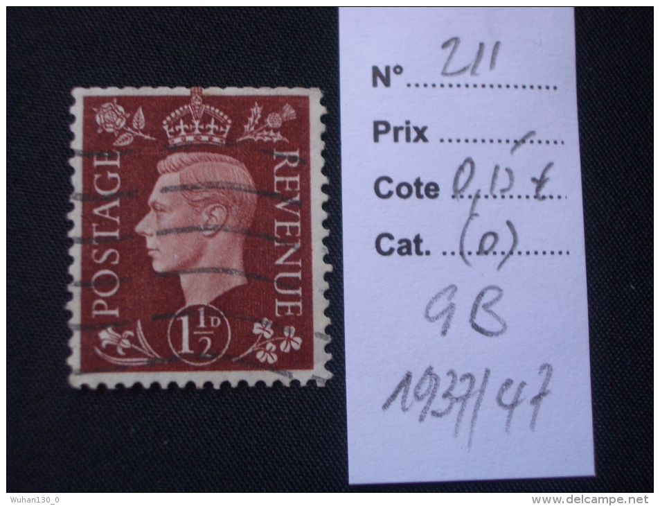 GRANDE-BRETAGNE  ( O )  De  1937 / 1947  "   GEORGES  VI  "   N° 211     1 Val - Unused Stamps