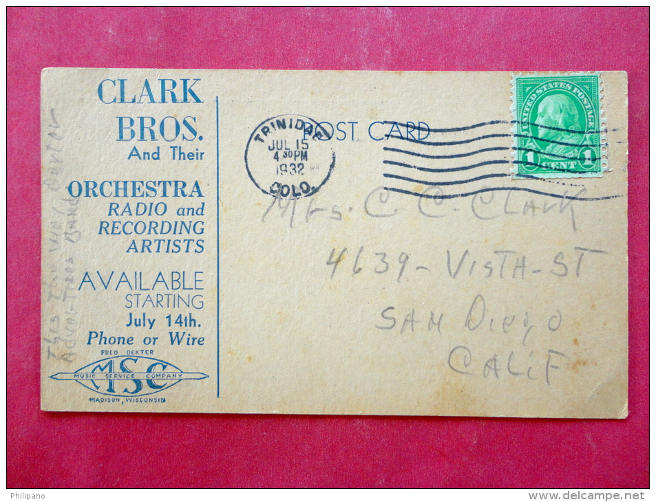 Clark's Orchestra Radio And Recording Artist Direct From California 1932 Cancel  Ref 952 - Death Valley