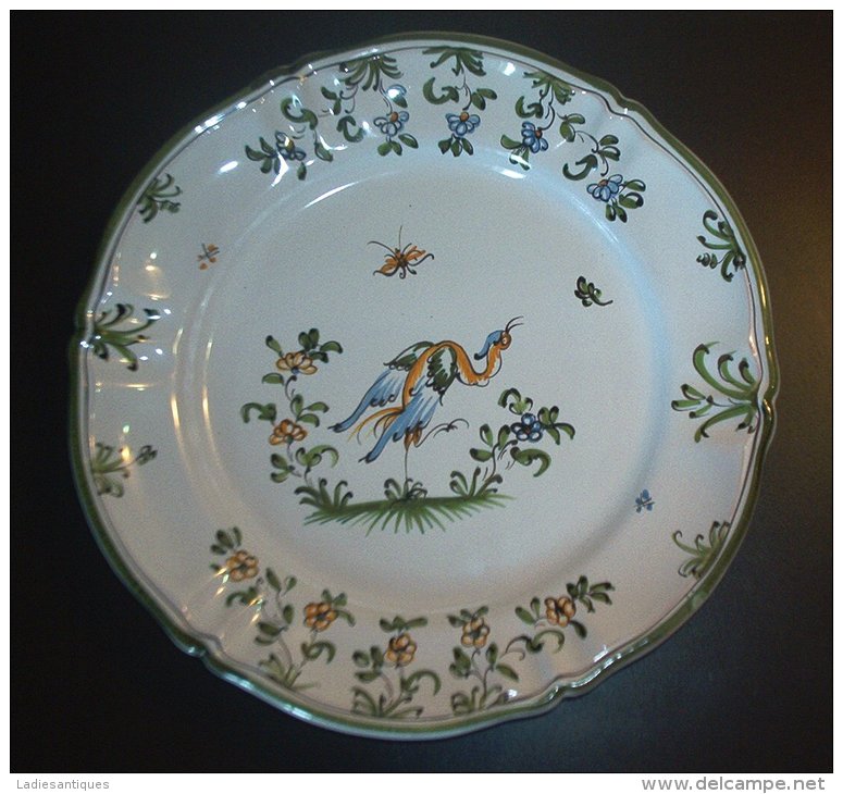 Moustiers - Assiette Oiseau  - Bord Met Vogel - Plate With Bird - AS 2140 - Moustiers (FRA)