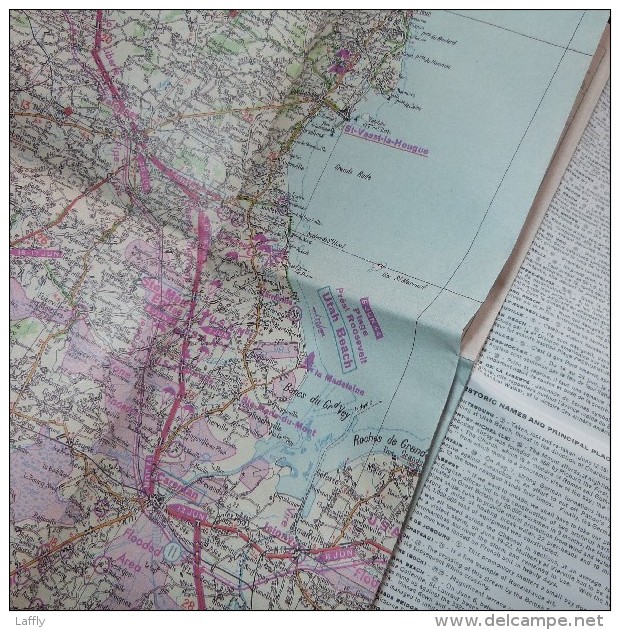 Carte Du Débarquement De Normandie Juin à Aout 1944, Réimpression De La Carte Historique Michelin De 1947 - 1939-45