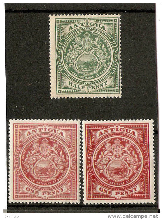 ANTIGUA 1908-1917 VALUES TO Id SG 41, 43 And 44 MOUNTED MINT Cat £26.50 - 1858-1960 Kronenkolonie