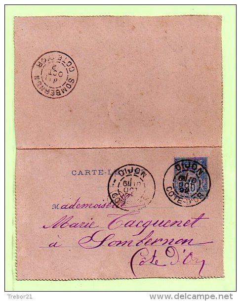 Sage 1 5 C   Carte-lettre - Yvert  90 CL1 - Standard Covers & Stamped On Demand (before 1995)