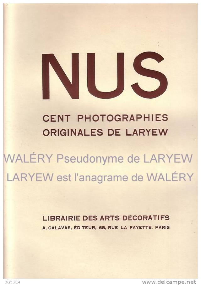 NU / WALÉRY - LARYÉW / 1  Nu Originale / A. CALAVAS / N° X.L.I - Autres & Non Classés