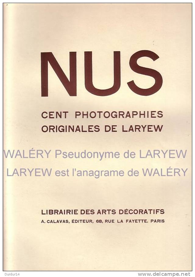 NU / WALÉRY - LARYÉW / 1 Nu Originale / A. CALAVAS  /  N° L - Autres & Non Classés