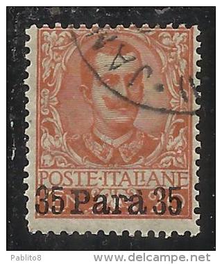 ITALY ITALIA LEVANTE ALBANIA 1902 SOPRASTAMPATO D'ITALIA ITALY OVERPRINTED 35 PARA SU 20 CENT. USED - Albanie