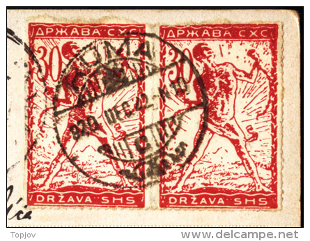 SLOVENIA  - ERROR  - VERIGARJI IMPERF+ PILAST+CRTAST Perforation - RUMA To VRDNIK  - 1920 - Slovenia
