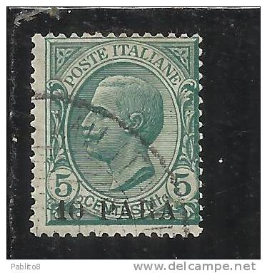 ITALY ITALIA LEVANTE COSTANTINOPOLI 1908 10 PARA SU 5 CENT. USED TIMBRATO - European And Asian Offices