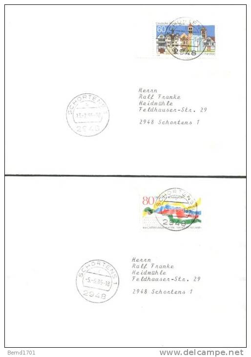 Germany - 1986 # 10 Versch. FDC / 10 Different FDC (b373)- - 1981-1990