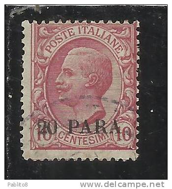 ITALY ITALIA LEVANTE COSTANTINOPOLI 1908 20 PARA SU 10 CENT. USED USATO OBLITERE' - European And Asian Offices