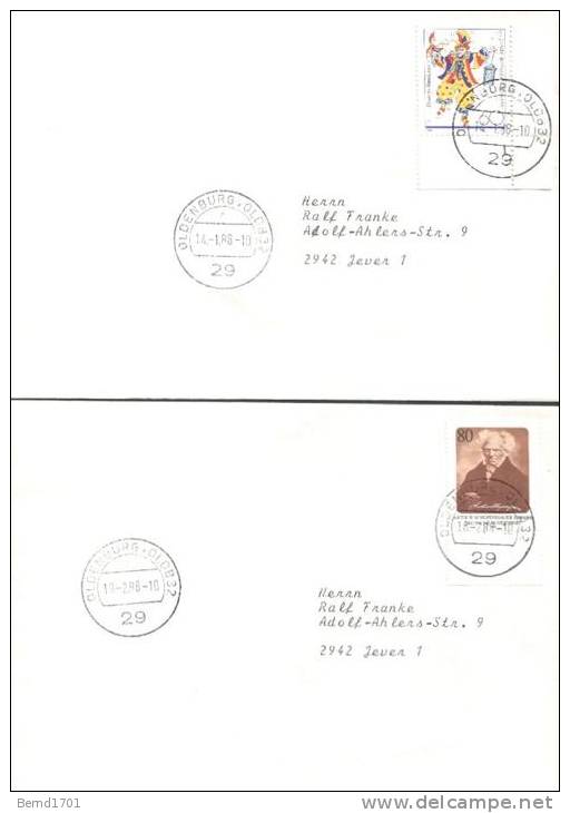 Germany - 1988 # 10 Versch. FDC / 10 Different FDC (b374)- - 1981-1990